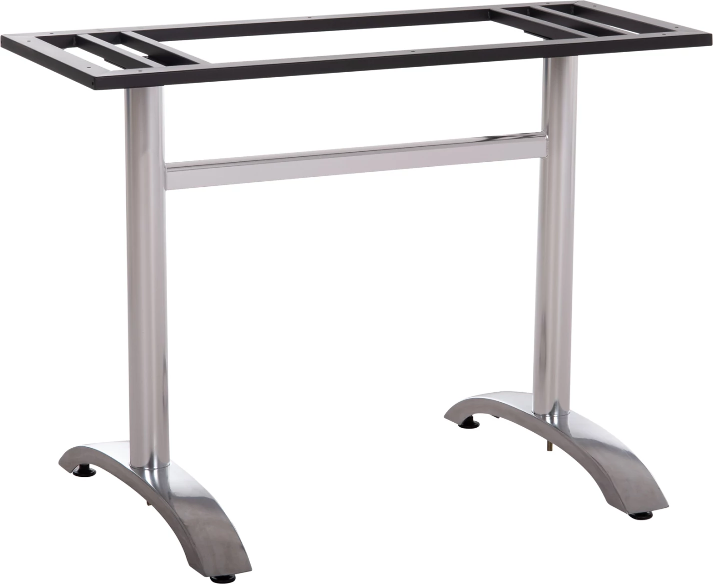 Baza dyshe për tavolinë, metal krom, me rregullues lartësie, 100x60x73cm