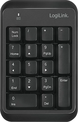 Tastierë numerike LogiLink ID0201, Bluetooth 5.1, 17 taste, AAA, e zezë