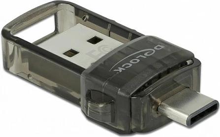 Adapter Bluetooth DeLOCK USB 2.0, 2-në-1 USB-C/USB-A, Bluetooth 4.0, transparent