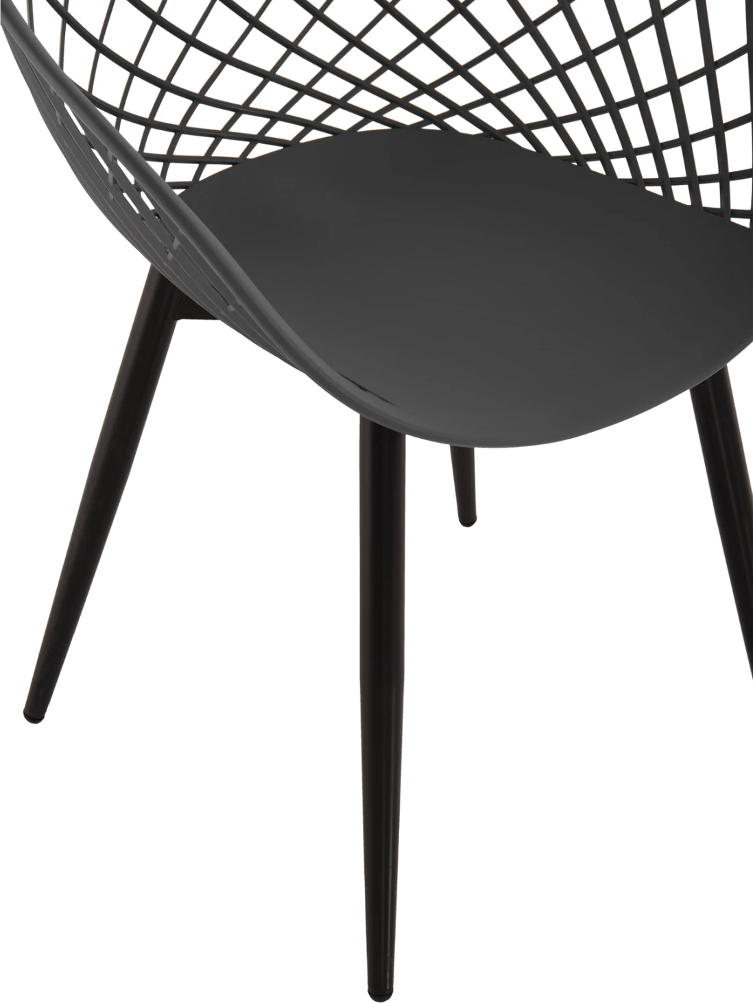 Karrige me krahë ARIADNE FH8001.30, ngjyrë gri, polipropilenë, këmbë metali të zeza, 63x56x80H cm, set prej 4 copë