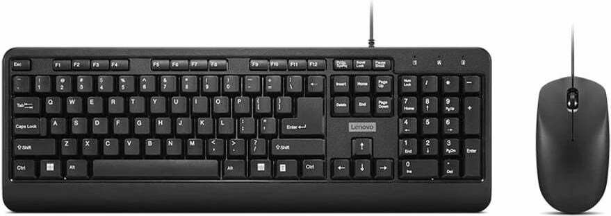 Set tastierë + maus Lenovo 160 Combo (GX31L52655), USB me kabllo 1.5 m, layout US, 1600 DPI, i zi