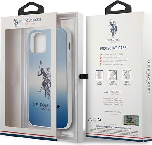 Mbështjellës U.S. Polo Assn. USHCP12MPCDGBL për iPhone 12/12 Pro 6.1", Gradient, Blu