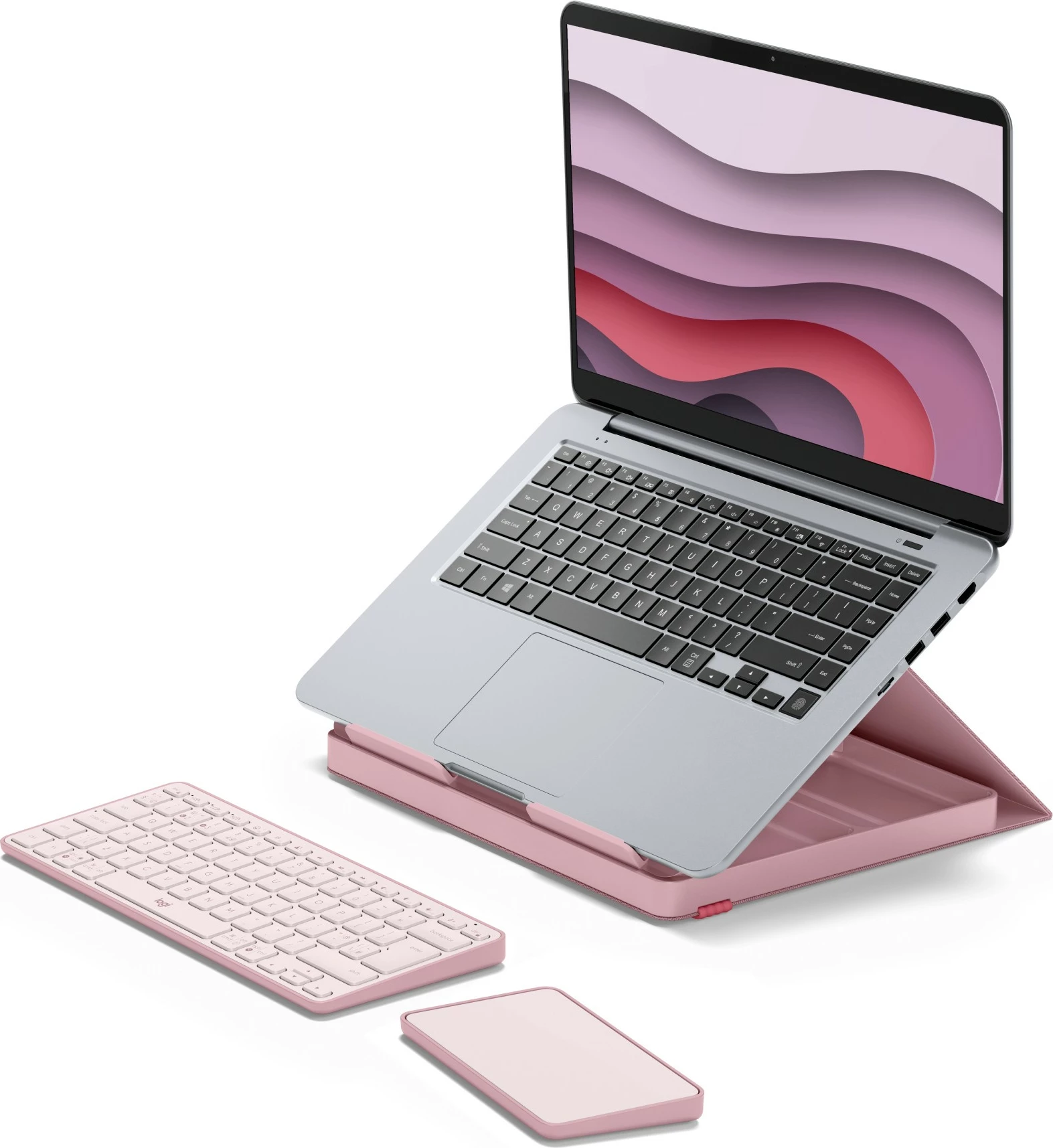 Tastierë mini Logitech 920-011240, QWERTY UK, touchpad, Bluetooth, Bohemian Blush