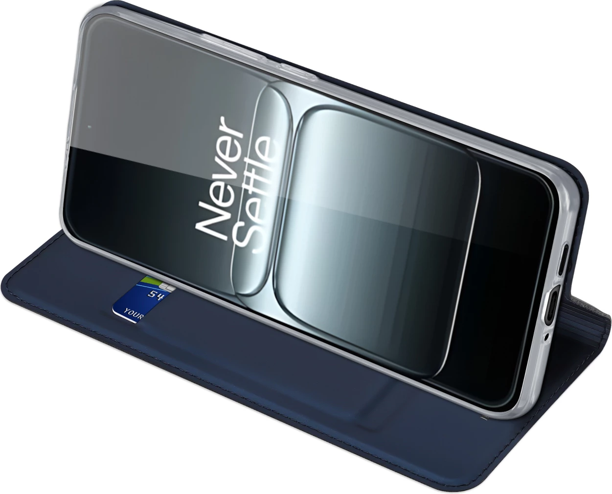 Mbështjellës Dux Ducis Skin Pro për OnePlus 13T, me stand dhe portofol, Kaltër