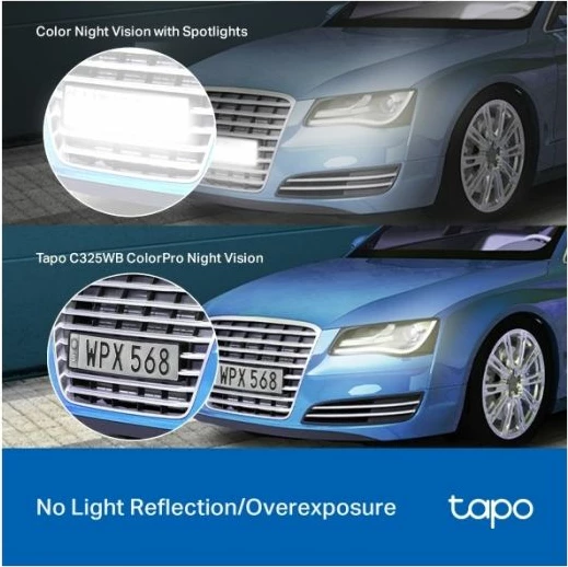 Kamerë sigurie Wi‑Fi outdoor TP-LINK Tapo C325WB 2K QHD, IP66, night vision me ngjyra, e bardhë