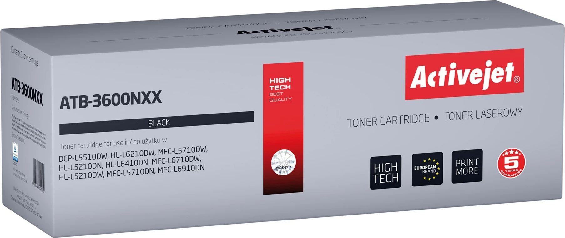 Toner Activejet ATB-3600NXX për printera Brother, i zi