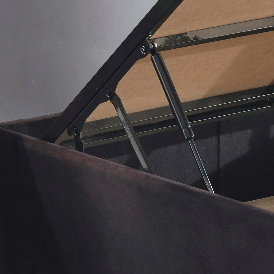 Baze krevati teke me taban dhe komodinë, ngjyrë e zezë, Hanah Home Ela Single, 100x200cm