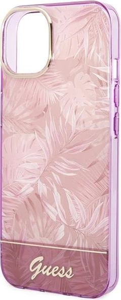 Mbështjellës Guess Jungle Collection për iPhone 14 Plus 6.7", rozë, hardcase
