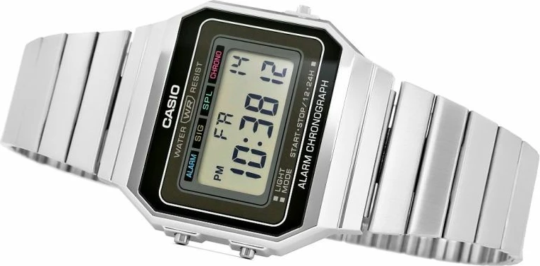 Orë dore uniseks Casio A700WE-1AEF, argjendtë, me kuti
