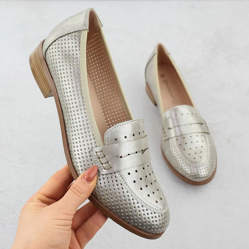 Këpucë Potocki 12581 për femra, ari metalik