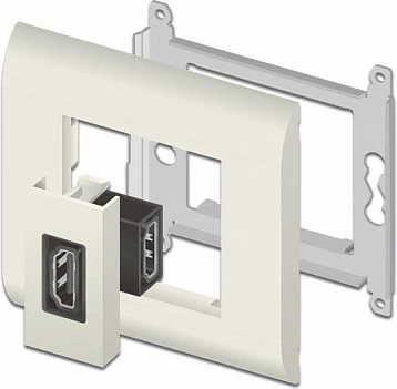 Modul HDMI DeLOCK Easy 45, portë femër, kënd 90°, 22.5 x 45 mm, i zi
