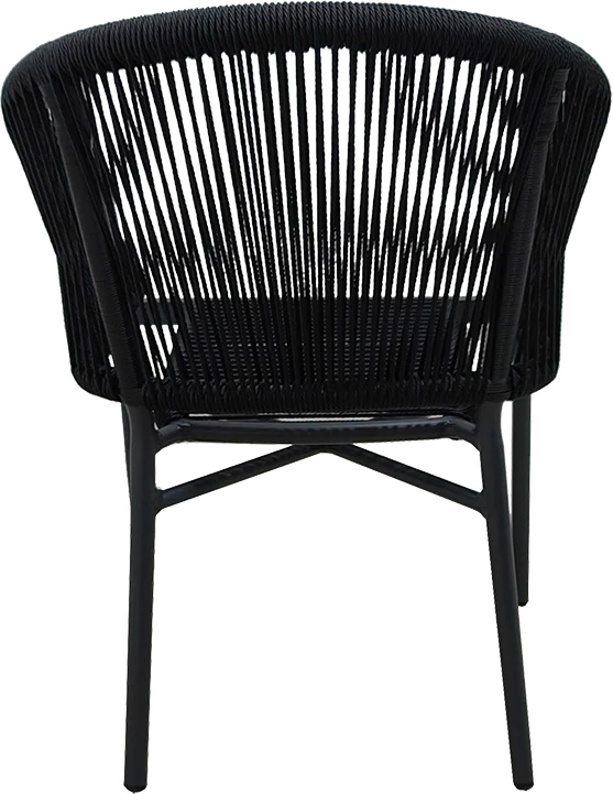Karrige alumini Legana e grumbullueshme, kornizë antracit-rattan, 56x66x82cm