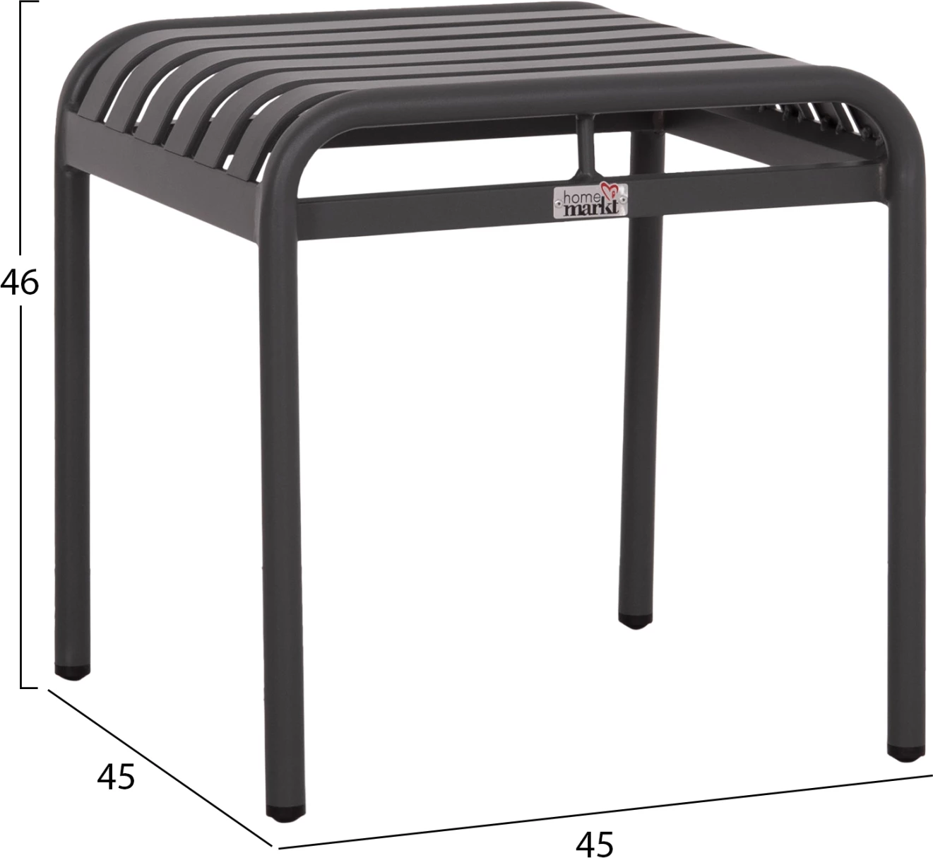 Stool i shkurtër alumini RACHEL, ngjyrë gri, FH6340.01, 45x45x46cm