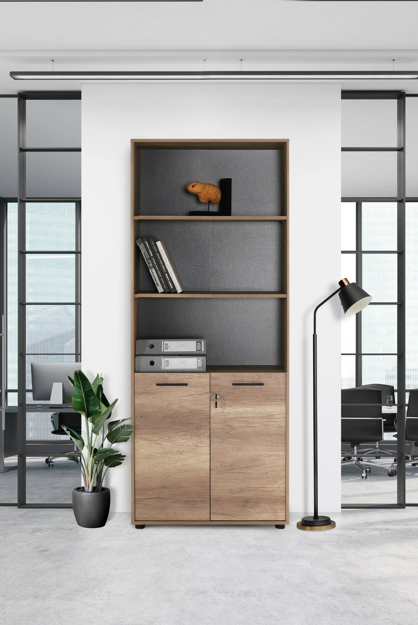 Raft librash Hanah Home, Nkt-552-Tt-1, ngjyrë arre e çelët, 72x187x34cm