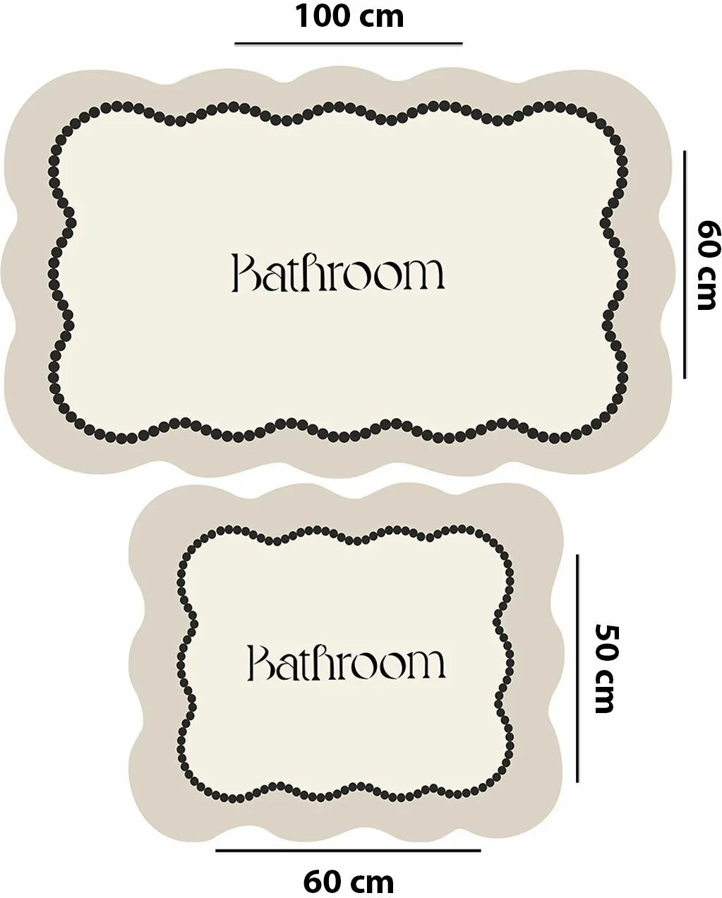 Set tapetash për banjo (2 copë), Mijolnir, Bounde, ngjyrë ecru