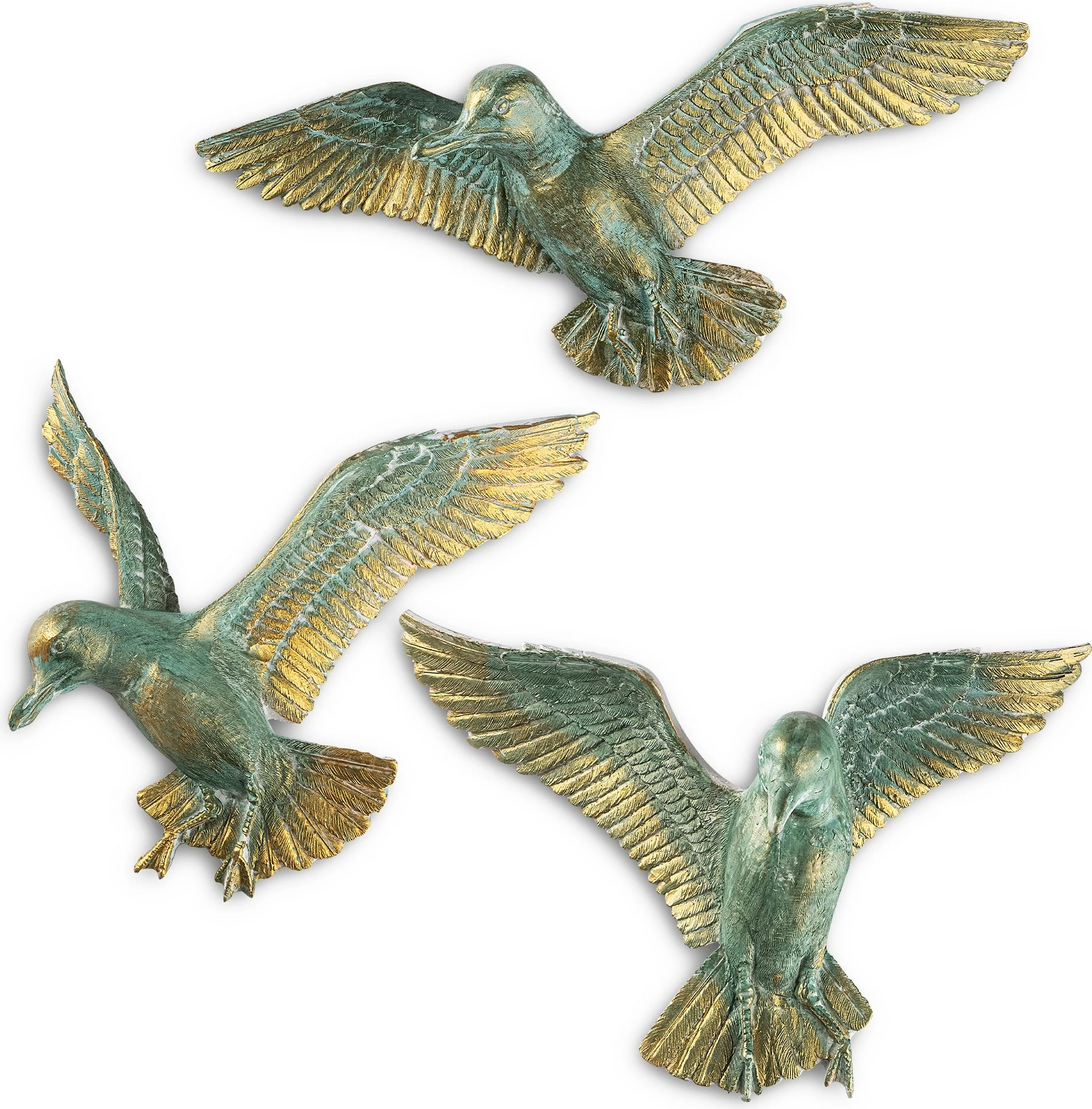 Objekt dekorativ Aberto Design, BIRDS 1, shumëngjyrësh, set prej 3 copash