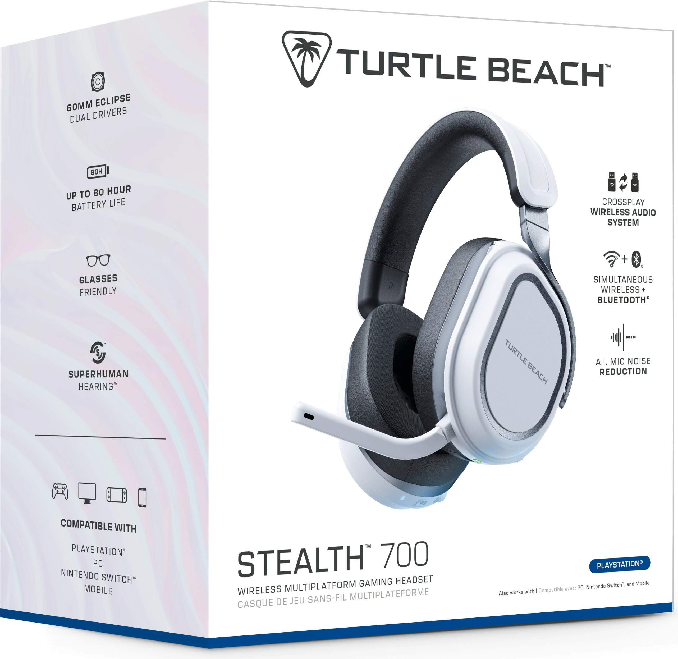 Kufje Turtle Beach Stealth 700 GEN 3 PlayStation, wireless, bardhë