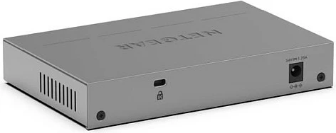 Switch NETGEAR GS105P, 5 porta Gigabit, 4 porta PoE+, montim desktop/mur, gri