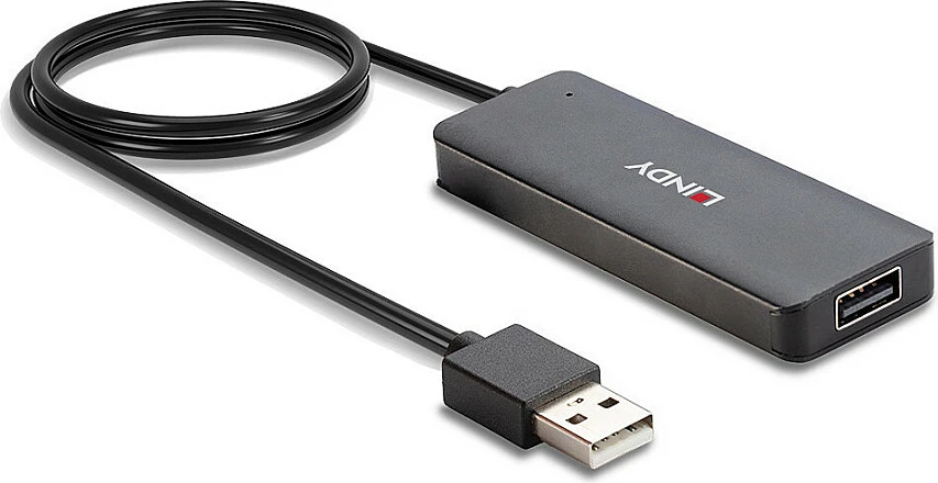 USB hub Lindy 4-Port USB 2.0, 480 Mbit/s, kabllo 0.8 m, i zi