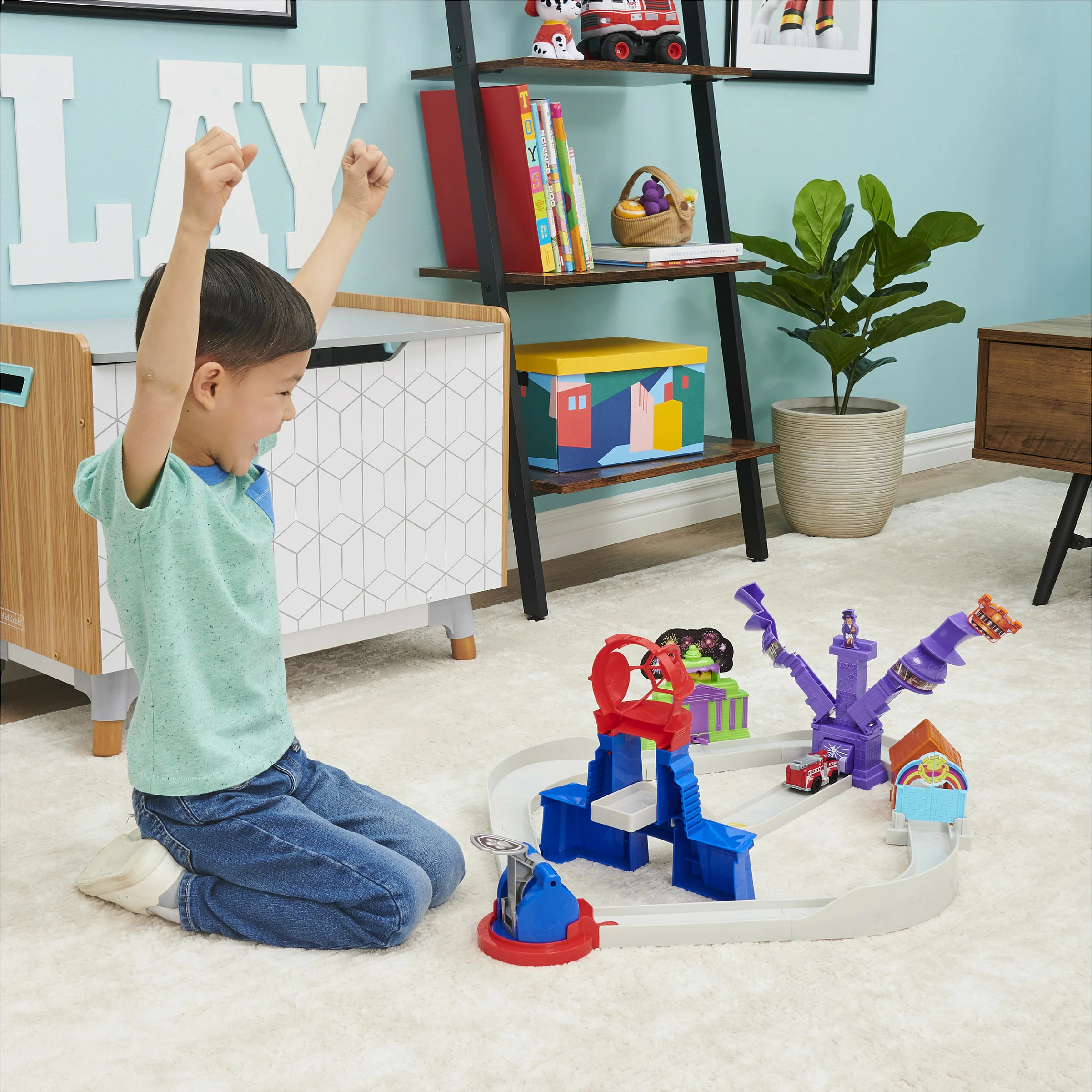 Set pistë me veturë Spin Master PAW Patrol True Metal Total City Rescue, Marshall 1:55, 3+ vjeç, shumëngjyrësh