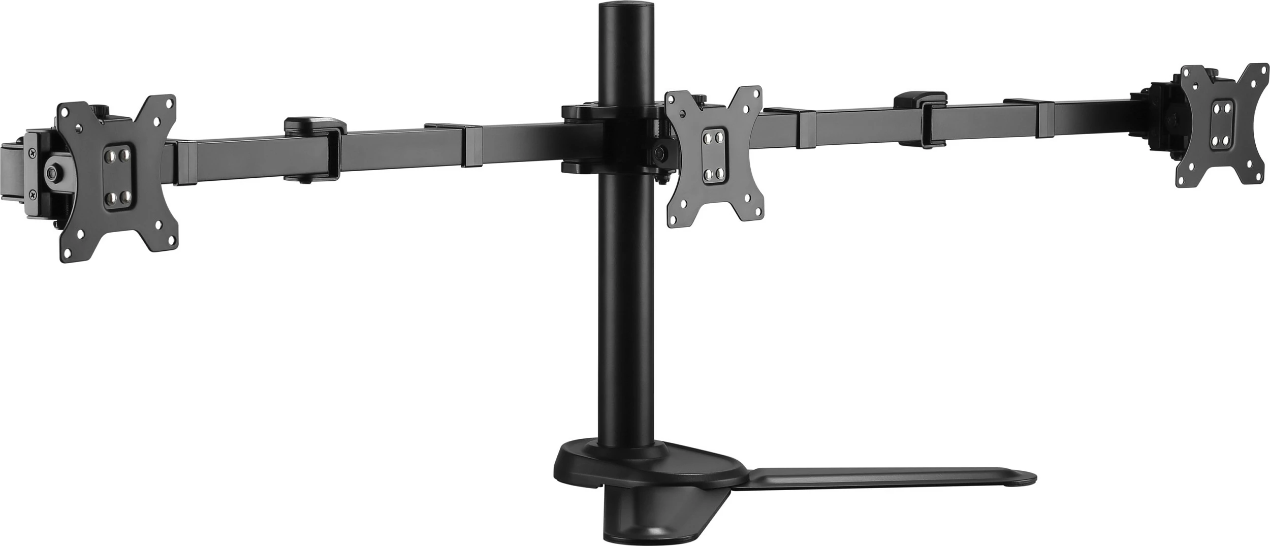 Mbajtës monitori EQUIP 650125, për tavolinë, 3 ekrane 17-27", VESA 75x75/100x100, 360° rrotullim, i zi