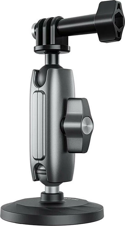 Mbajtëse magnetike për kamera sportive, Telesin CMM-001, magnete neodymium 3600GS, kokë dyfishe me top 1/4" dhe GoPro, aliazh alumini, e palosshme