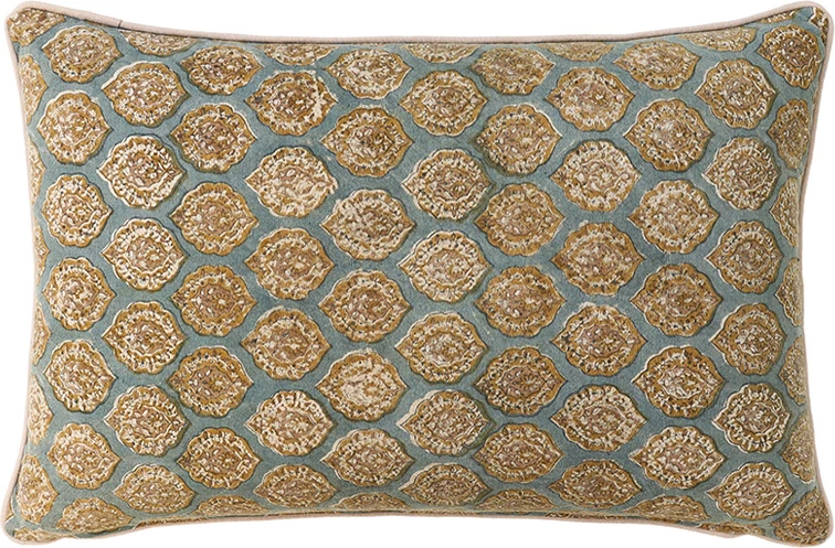 Jastëk dekorativ venecian, pambuk, aqua-ari, 40x60cm