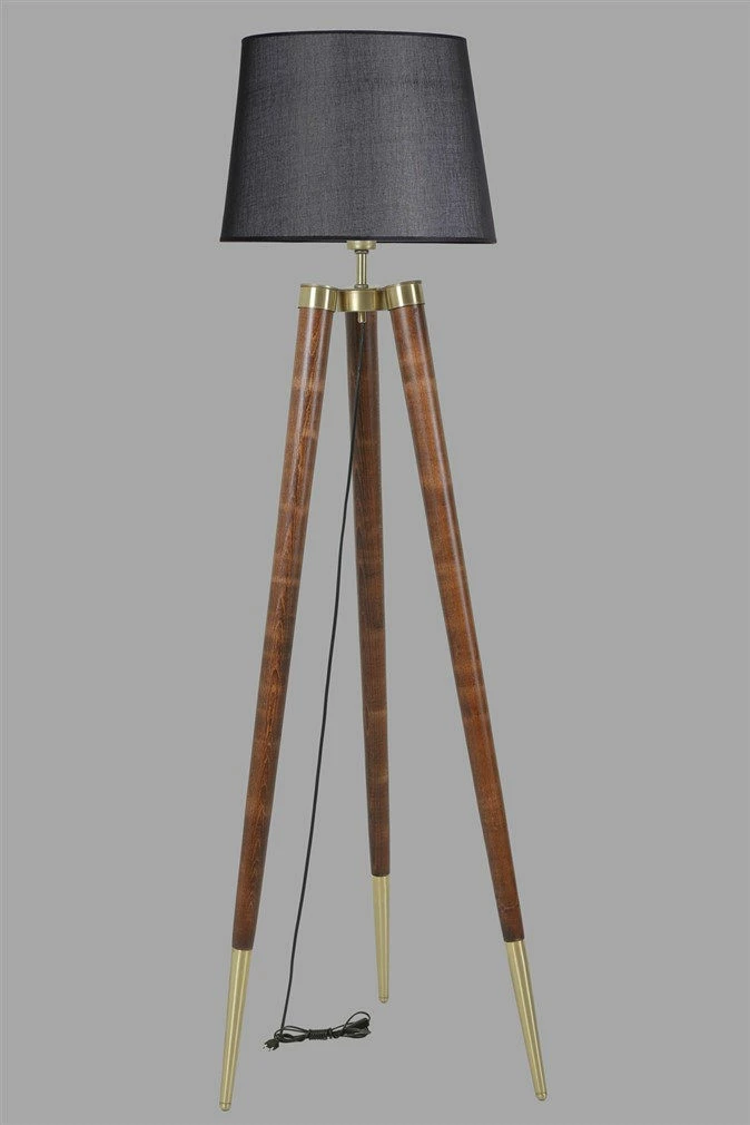 Llambë dyshemeje Opviq, ngjyrë e zezë dhe arre, 8578-5