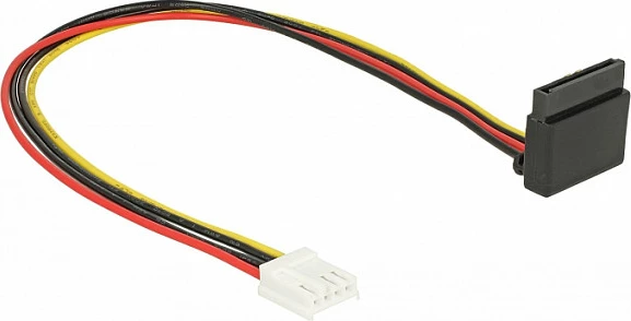 Kabllo adapter energjie DeLOCK 85510, Floppy 4-pin në SATA 15-pin, 0.3 m, zezë/kuqe/verdhe