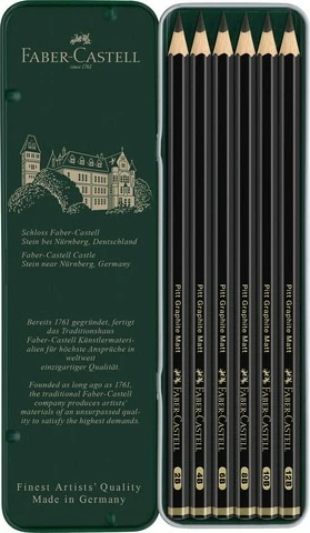 Set lapsa Faber-Castell Pitt Graphite Matt, 5 copë, e zezë