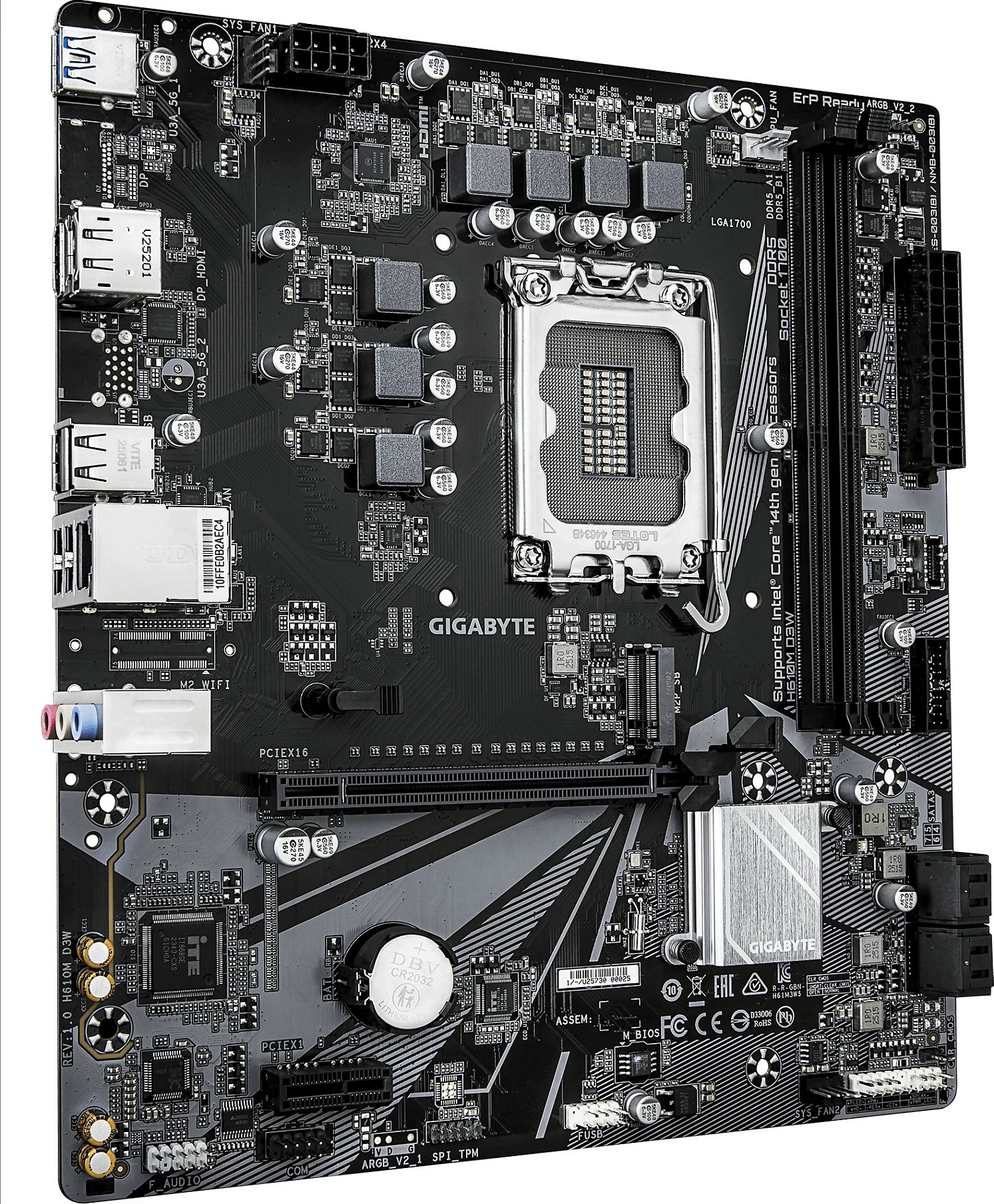Pllakë amë Gigabyte H610M D3W, LGA 1700, DDR5 deri 5600MHz, micro ATX