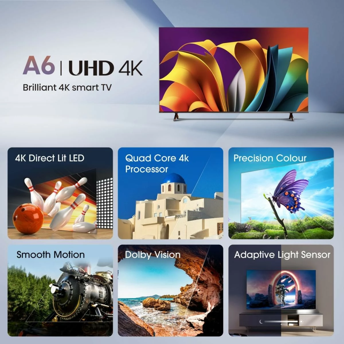 Televizor Hisense 65A6N, UHD 4K, Smart TV, Wi-Fi, LED, i zi