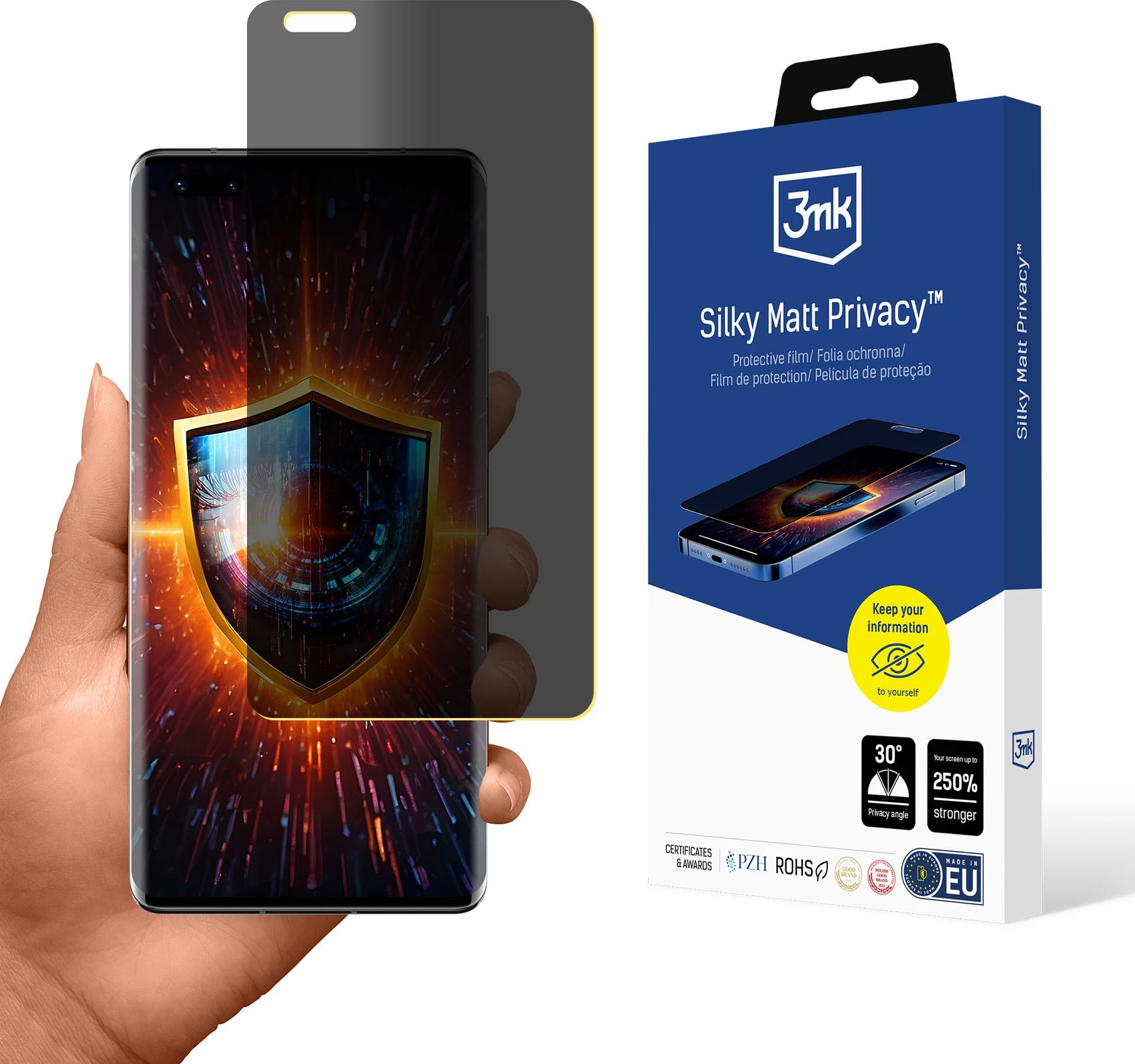 Mbrojtës ekrani 3mk Silky Matt Privacy për Huawei Mate 40 Pro, mat, privacy