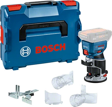 Frezë skajesh me bateri Bosch GKF 18V-8 Professional, 18V, solo, L-BOXX, blu/zezë