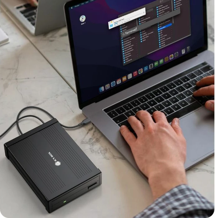 Kasë e jashtme për DVD/Blu-ray 5.25" SATA ICYBOX IB-525-U3, USB 3.2 Gen 1 (USB-C/USB-A), e zezë