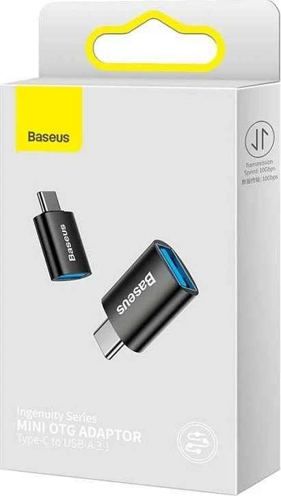 Adapter USB Baseus Ingenuity ZJJQ000001, OTG USB-C në USB-A 3.1 10Gbps, i zi