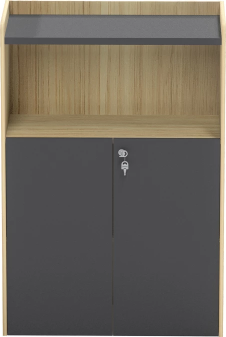 Dollap i ulët profesional Lotus, ngjyrë natyrale-antracit, 80x40x120cm