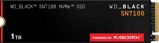 SSD disk SanDisk WD_BLACK SN7100 WDS100T4X0E 1TB M.2 2280 PCIe 4.0 NVMe 1.4, i zi
