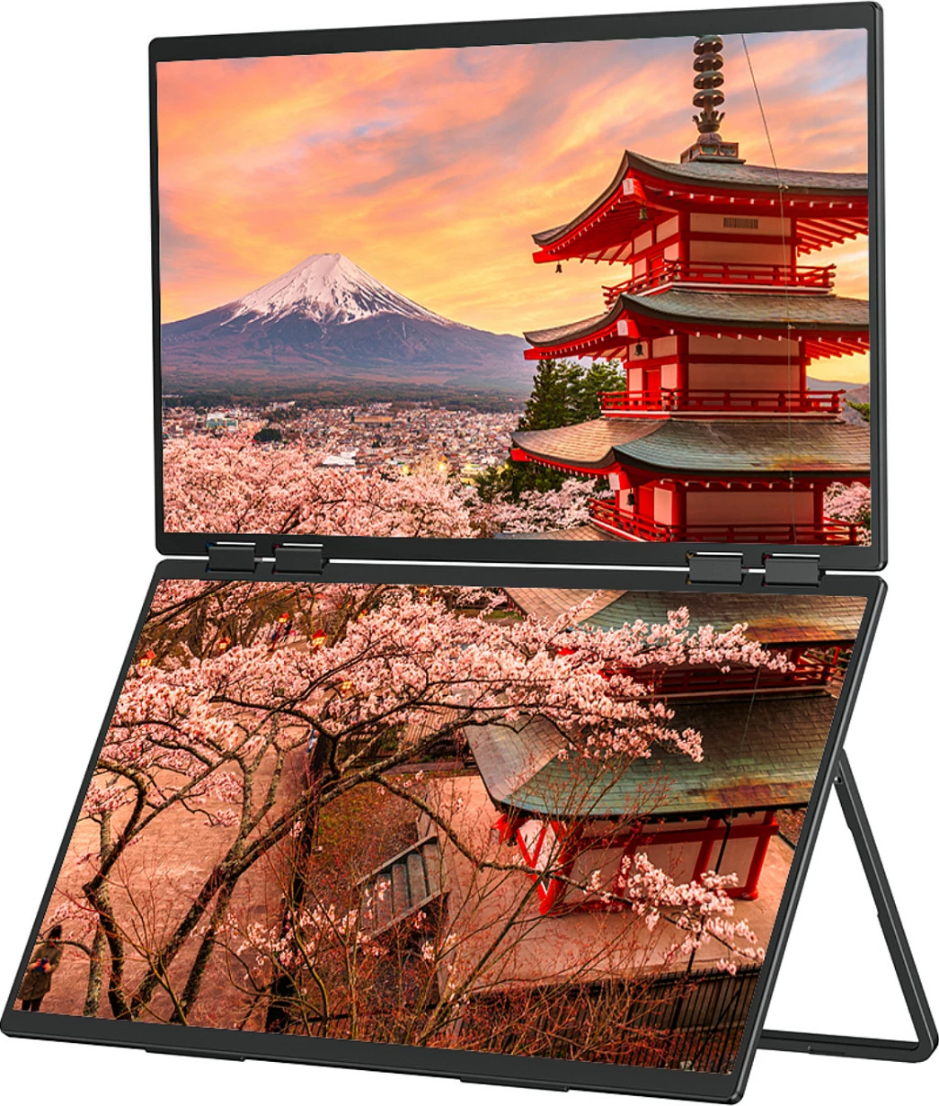 Monitor portativ dy-ekranësh JAPANNEXT JN-DMD-IPS238F-C4, 23.8", IPS, Full HD 1920x1080, 100Hz, i zi
