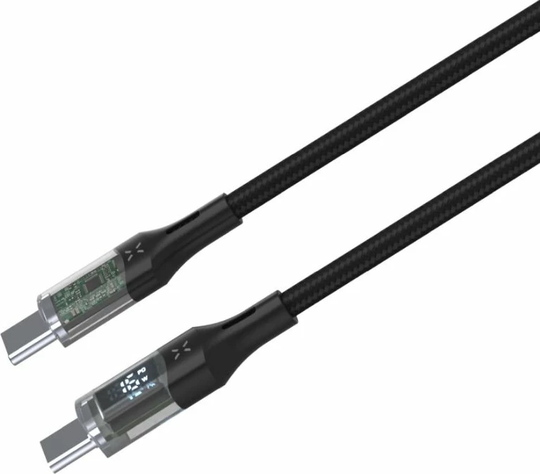 Kabl USB-C/USB-C Fixed FIXDD-CC12-BK, 1.2 m, USB 2.0, PD 100W, me ekran, e zezë