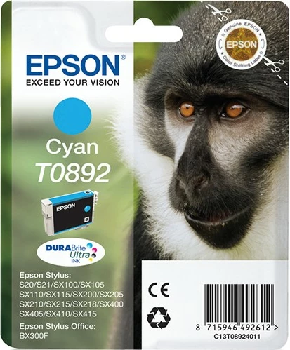 Bojë Epson Monkey Singlepack Cyan T0892, 3.5 ml