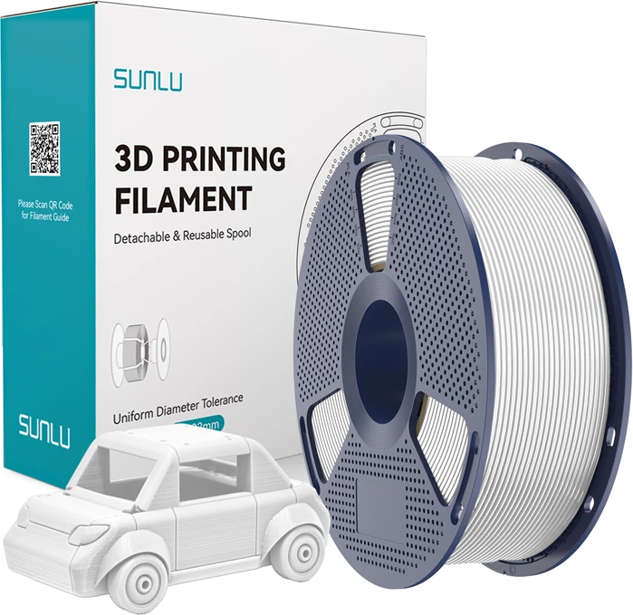 Filament PETG për printim 3D Sunlu PETG W, i bardhë