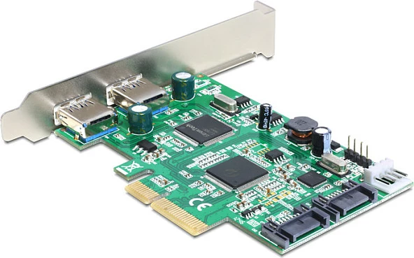 Kartë zgjerimi PCIe DeLOCK 89359, 2x USB 3.2 Gen 1 + 2x SATA 6Gb/s