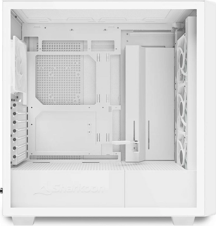 Kasë SHARKOON Rebel C70G RGB, Full Tower ATX, xham i temperuar, 3x120mm fan, White/Wood