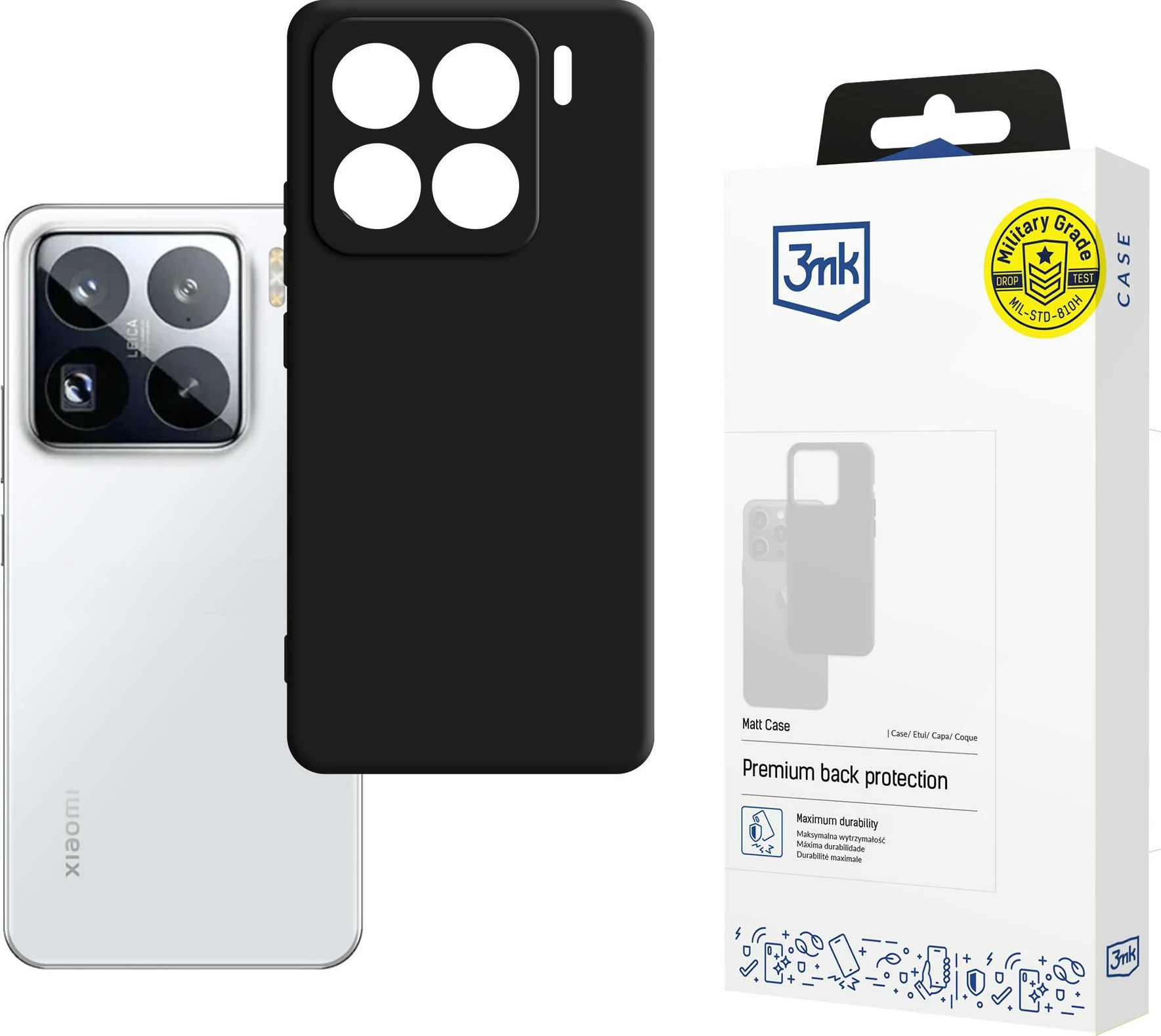 Mbështjellës 3mk Matt Case për Xiaomi 15 Pro, i zi