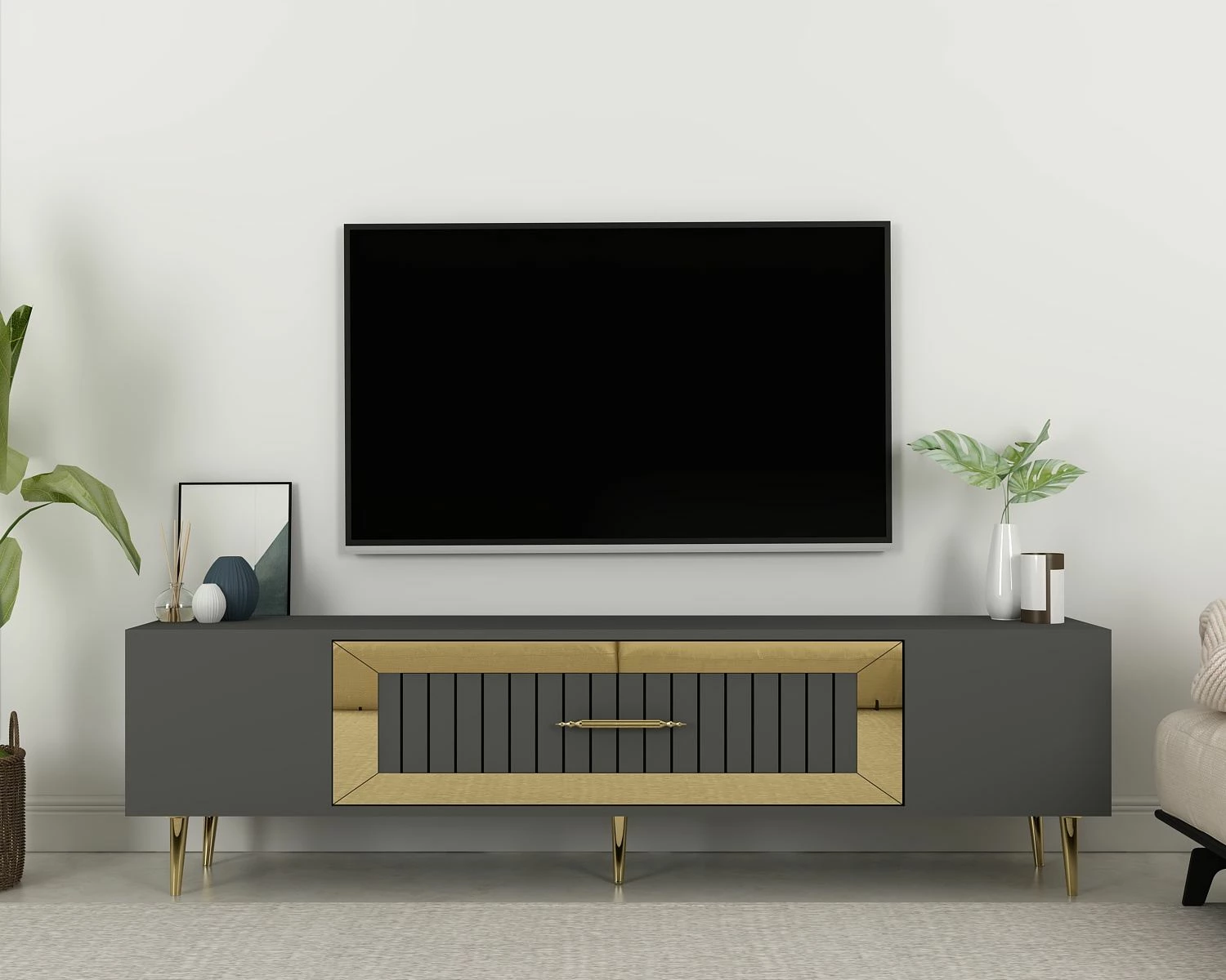 Komodë TV Skye Decor, anthracite, ari, Dekolp3