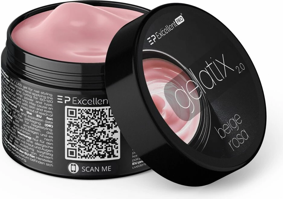 Xhel ndërtues për thonj Excellent PRO Gelatix 2.0 për femra Beige Rosa 50g