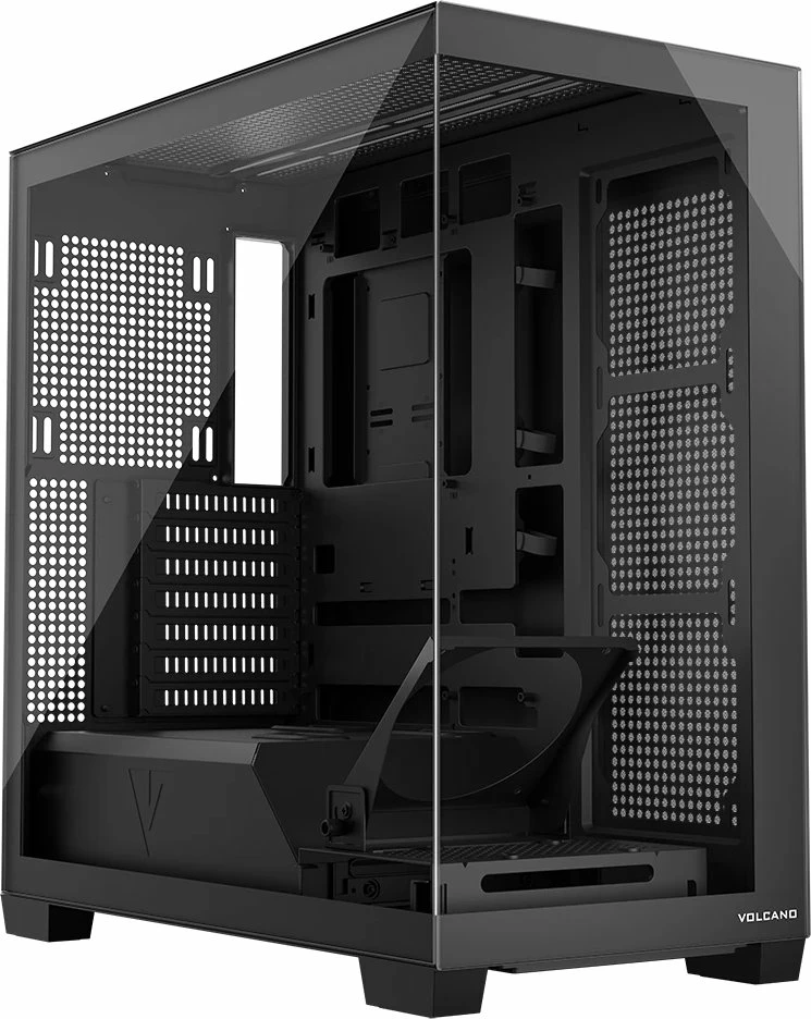 Kasë Modecom Volcano Stellar NF (AT-STELLAR-NF-0000-10) Midi Tower ATX/mATX, USB-C, tempered glass, pa ventilatorë, e zezë