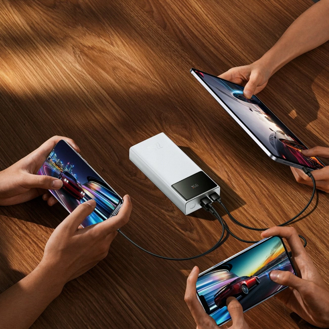 Powerbank Baseus EnerFill FP41 30000mAh 22.5W me display, e bardhë