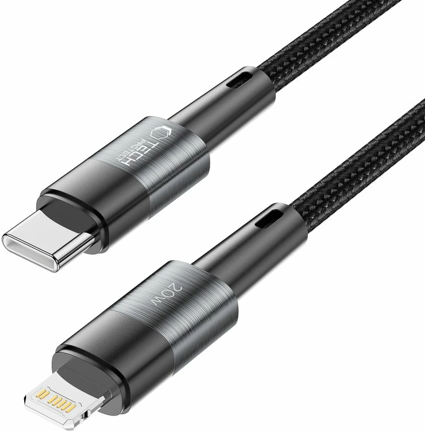 Kabllo Tech-Protect UltraBoost, USB-C në Lightning, 2m, 20W, Gri